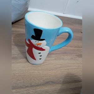 Snowman Mug with Red Scarf